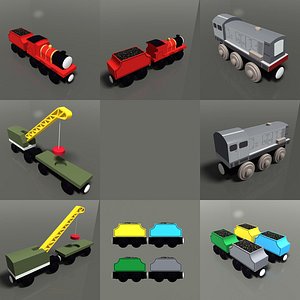 3d toy trains pack 02