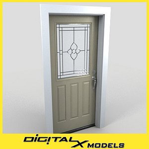 residential entry door 01 3d model