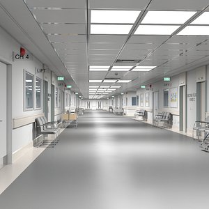 hospital hallway modular 3D model