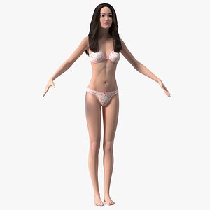 Chinese Woman Lingerie Rigged for Maya 3D model