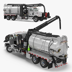 Peterbilt Sewer Cleaner Hydro Excavation Rigged for Maya