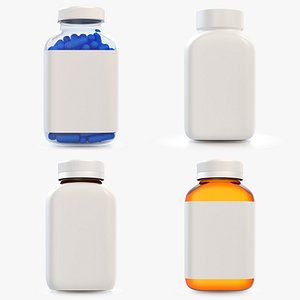 3D medicine bottles set 4