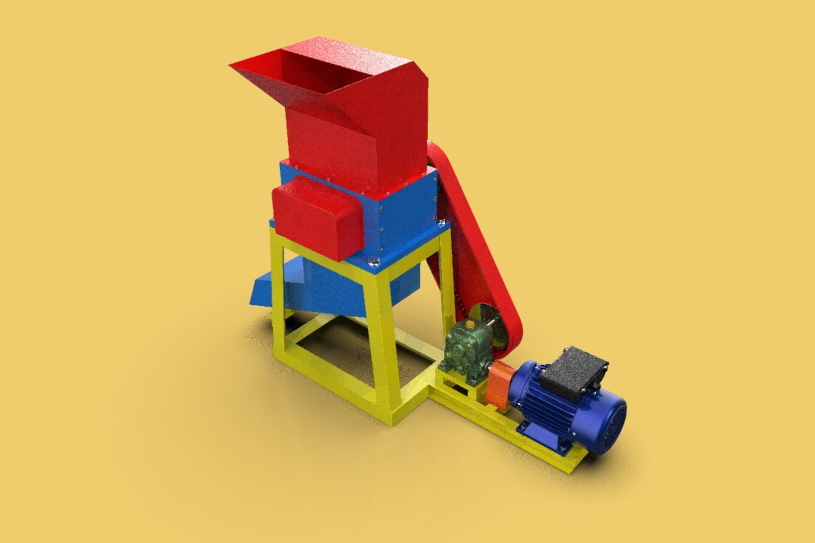 Plastic Crusher Shredder Machine - 3D Model by surf3d