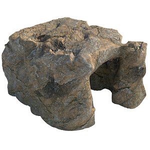 natural rock cave entrance 3D