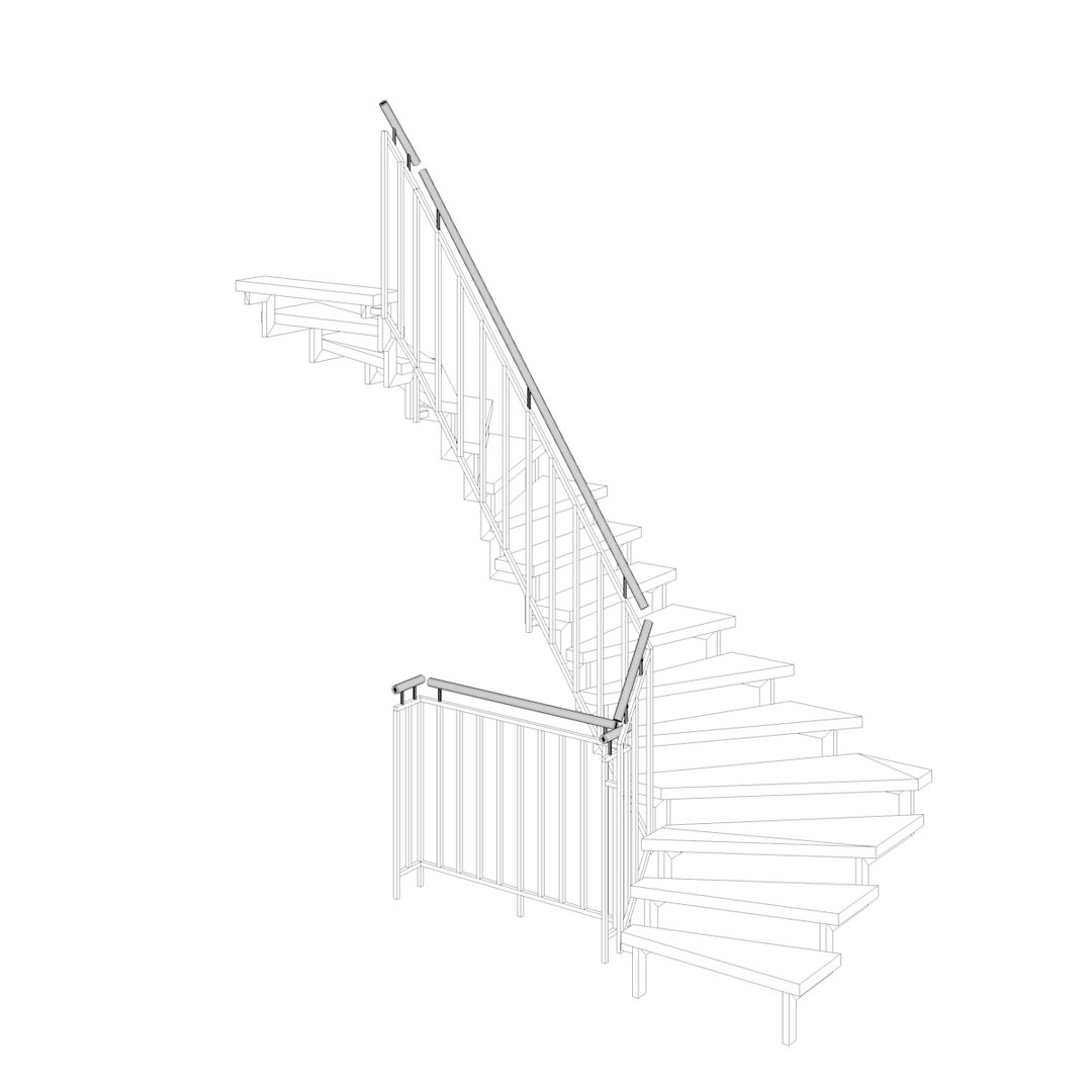 Modern Stair Railings 3D Model - TurboSquid 1440663