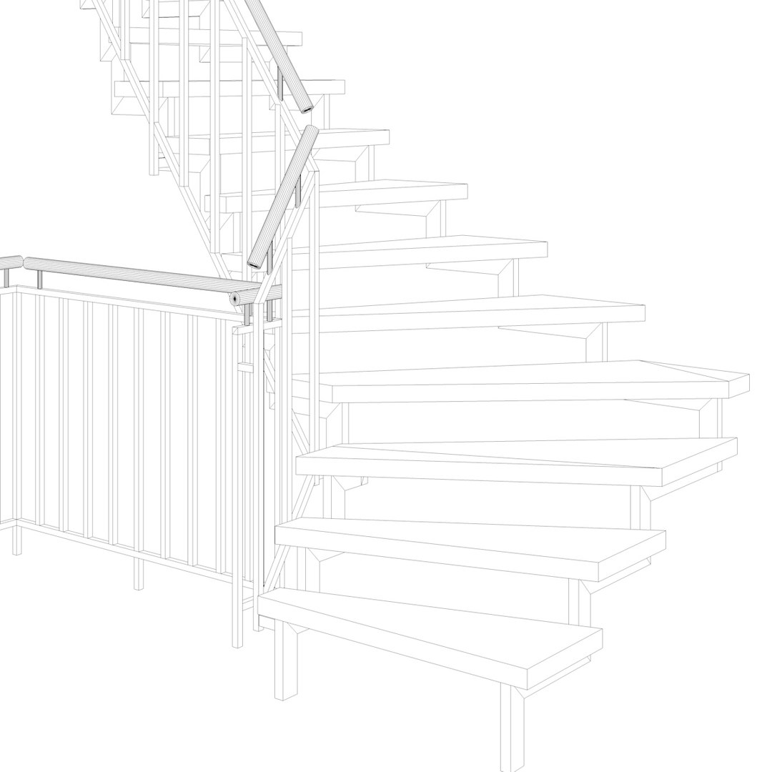 Modern stair railings 3D model - TurboSquid 1440663
