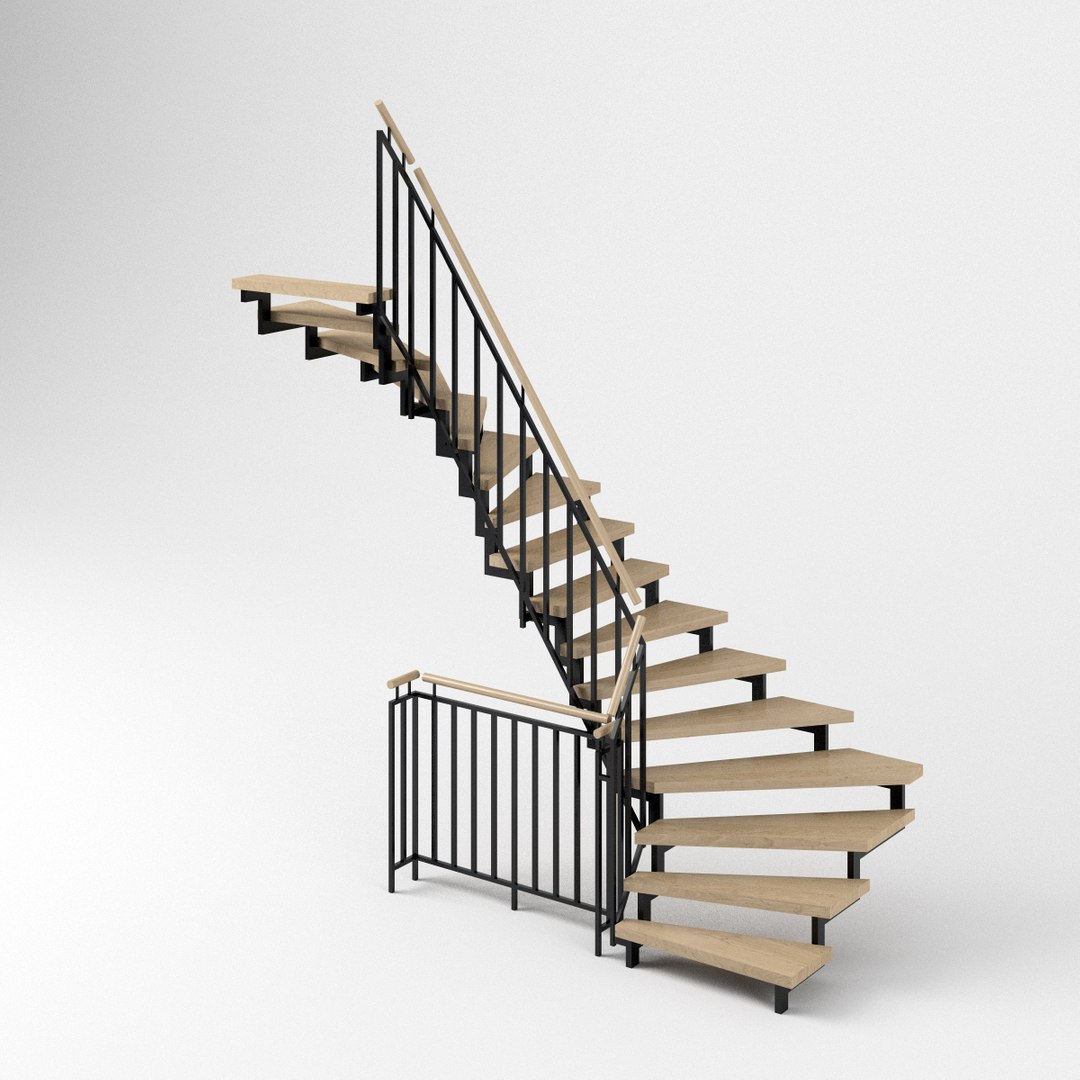 Modern Stair Railings 3D Model - TurboSquid 1440663