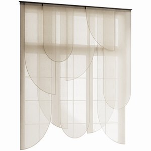 Layered Panel Curtain Rounded 3D
