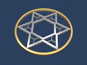 3D star david circle