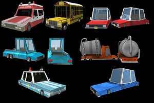 3D model vehicles ambulance police