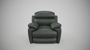 Midnight Luxury Leather Recliner Sofa Single Seater 3D model