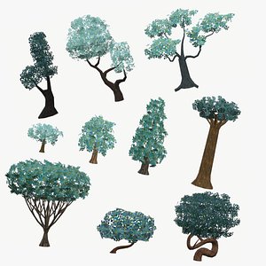Tree package - animated game set for Unity