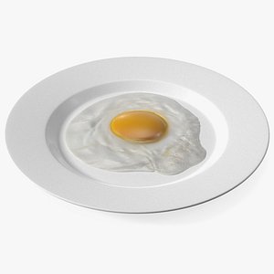 3D model Fried Eggs On A Plate
