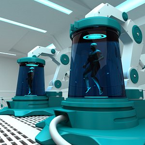 3d futuristic medical center model