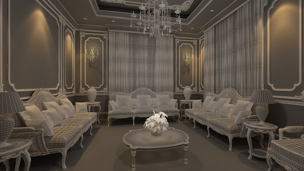3D classic guests room model