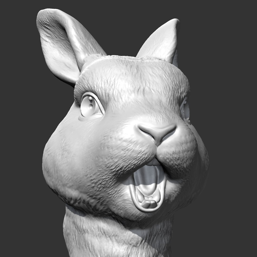3D Model Rabbit Head AM35 3D Print Model - TurboSquid 2251453