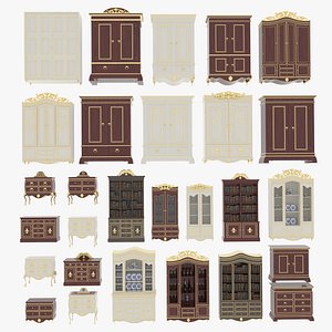 Victorian Dressers and Cabinets 3D model