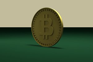 Coin with the Bitcoin symbol. Cycles