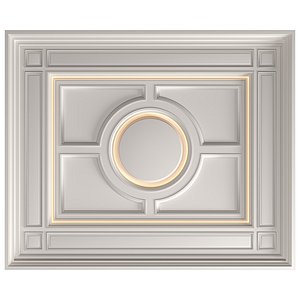 Modern coffered illuminated ceiling Art Deco style 3D model
