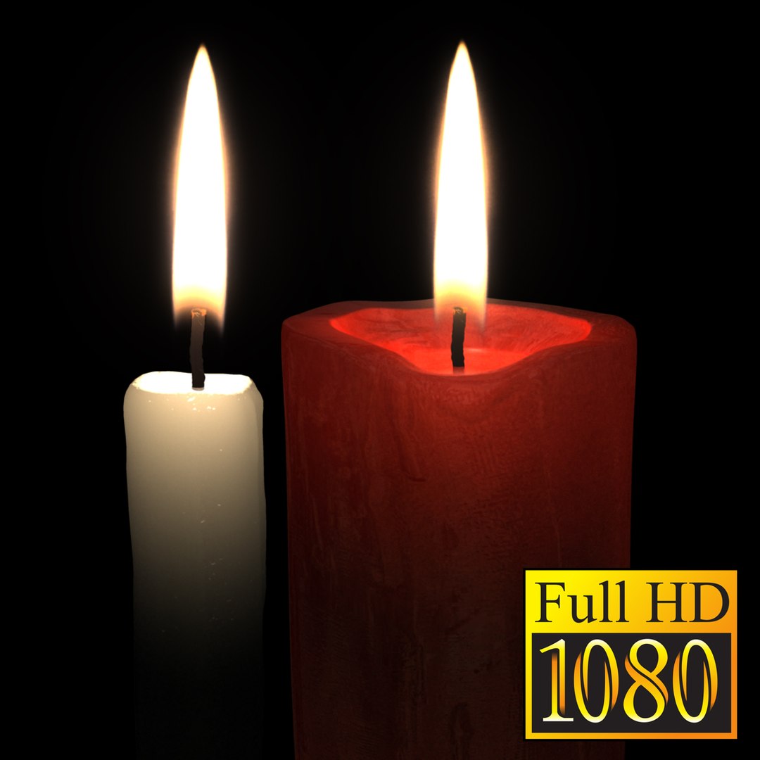 3d Candle Hd Video Flame Model