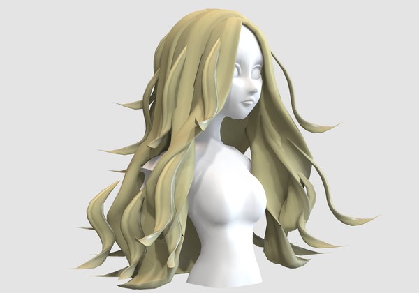 Wavy Female Hairstyle - 3D Model by nickianimations