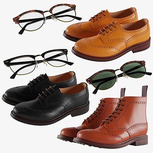 Leather Shoes And Accessories 3D model