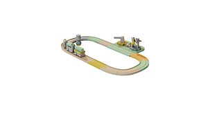 3D model Wooden Train Set