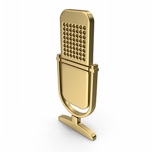 Microphone Icon Bronz 3D