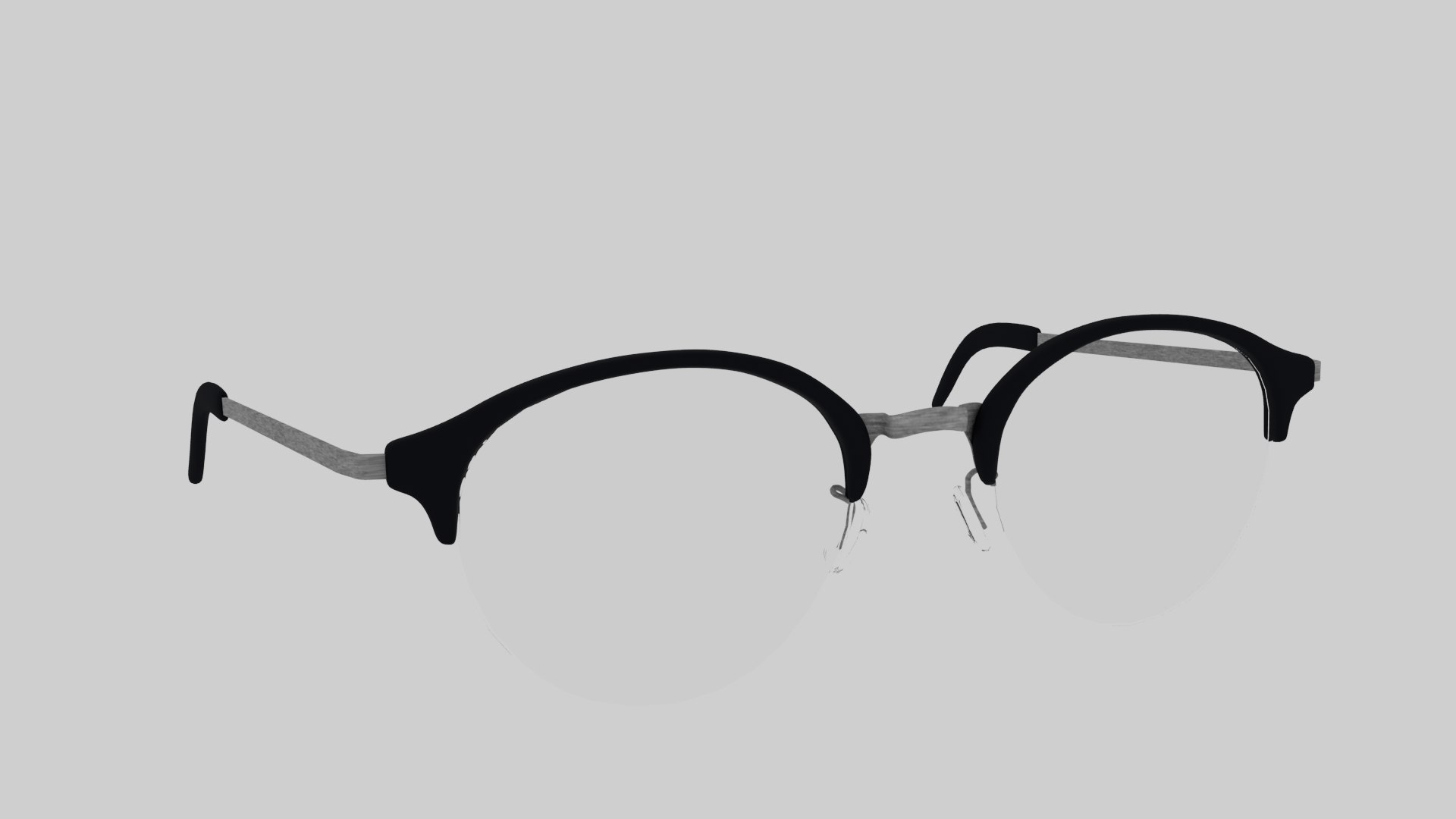 Round Half Frame Glasses Model - TurboSquid 2349265