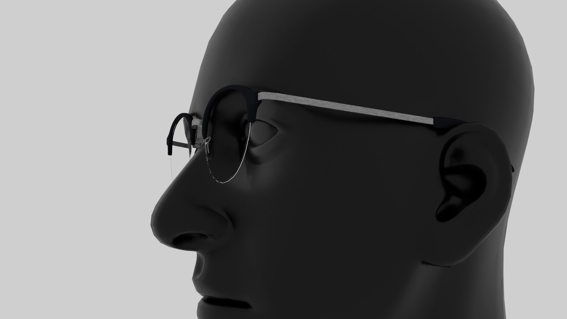 Round Half Frame Glasses Model - TurboSquid 2349265
