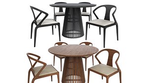 Jeanette Round table and Casa Kay dining chair 3D model