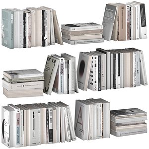 Set of low poly books 3D model