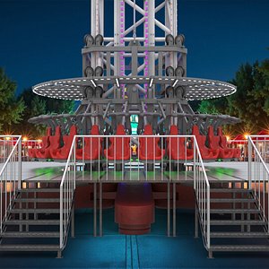 Portable Skyfall Attraction Red Rigged for Maya