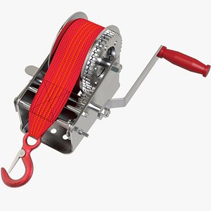 Manual Winch With Strap 3D model