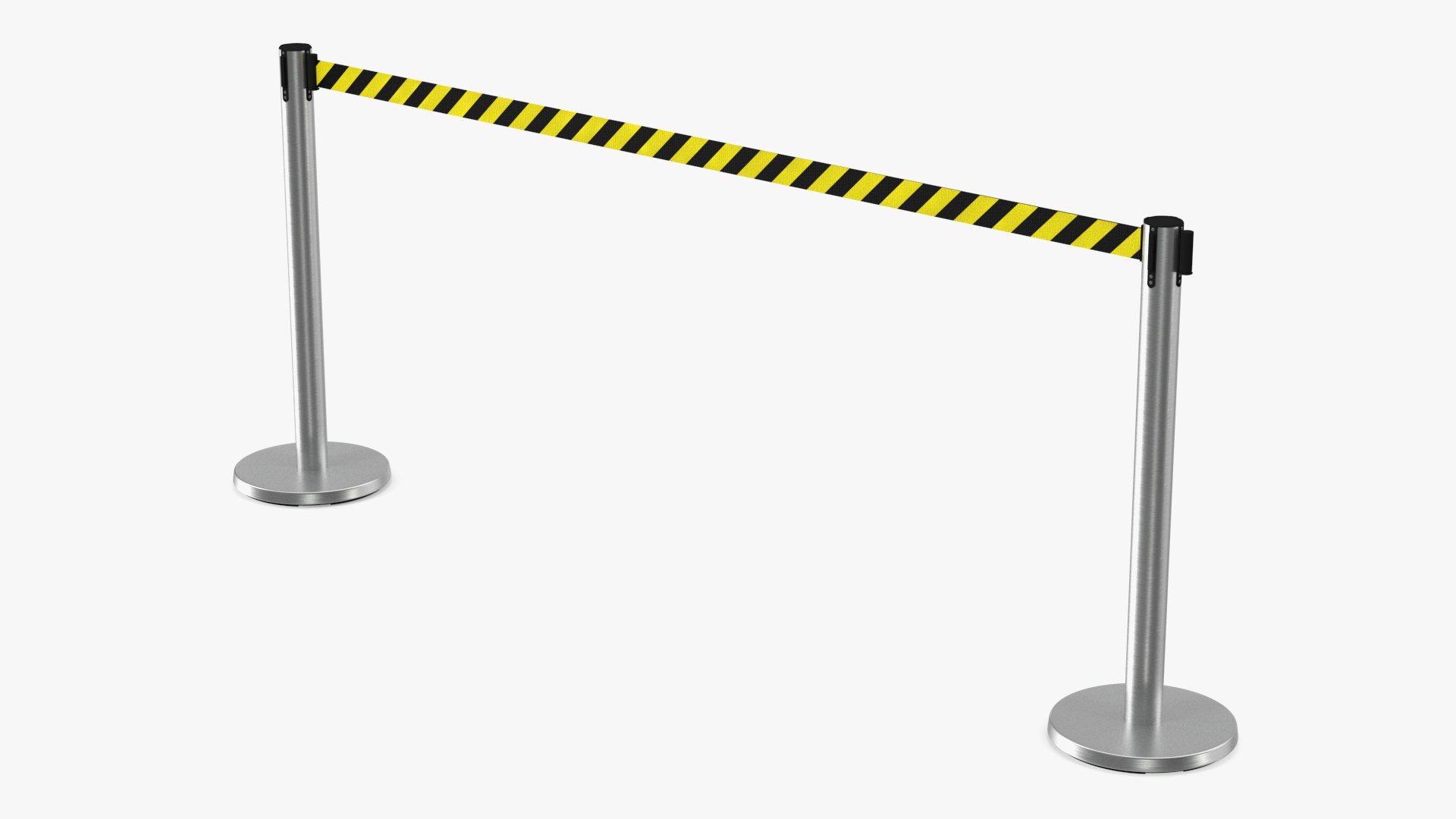 Barrier Stanchion with Yellow Belt 3D model preview