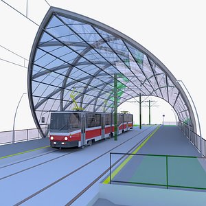 KT8D5 tram stop III 3D model