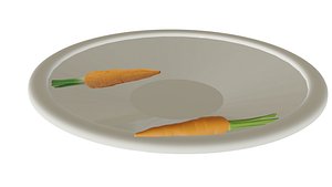 3D carrots on plate