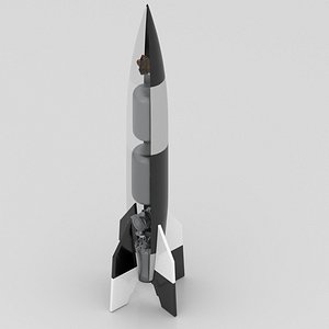 V2 Rocket with parts 3D model