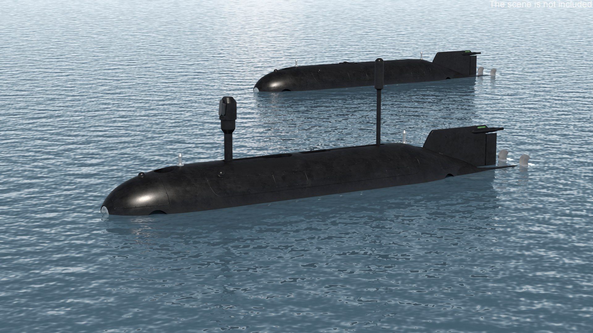 Submarine Drone Rigged for Cinema 4D 3D model preview