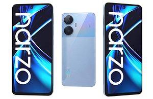 Realme Narzo N55 Black And Blue Low Poly model