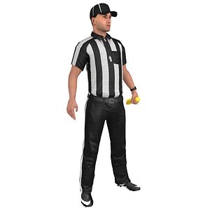 rigged football referee 4 3D