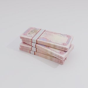 3D model 100 Yemen Yemeni Rial Currency