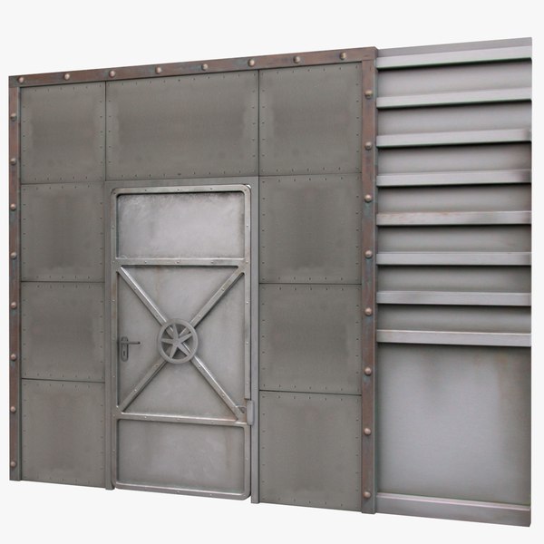 3d model reinforced metal door