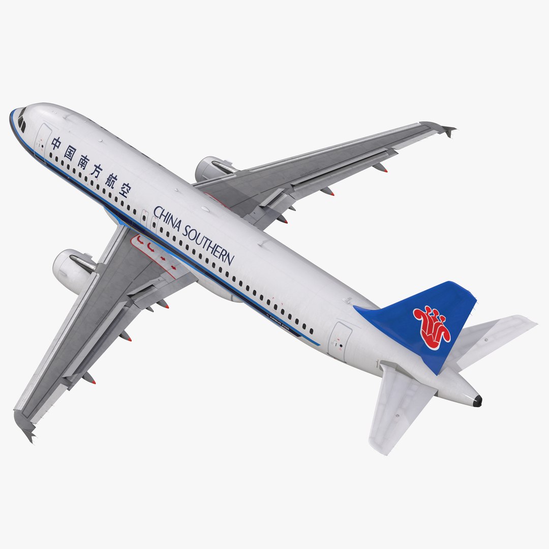 Airbus A320 China Southern Airlines Rigged 3D model preview