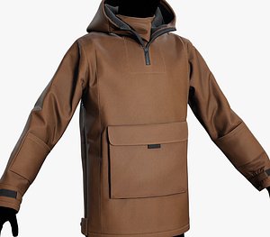 3D Brown Anorak Jacket