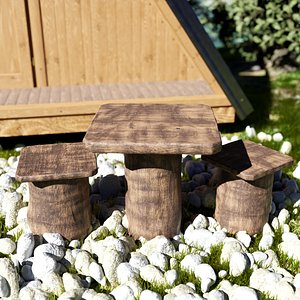 Outdoor Wooden Table and Chairs