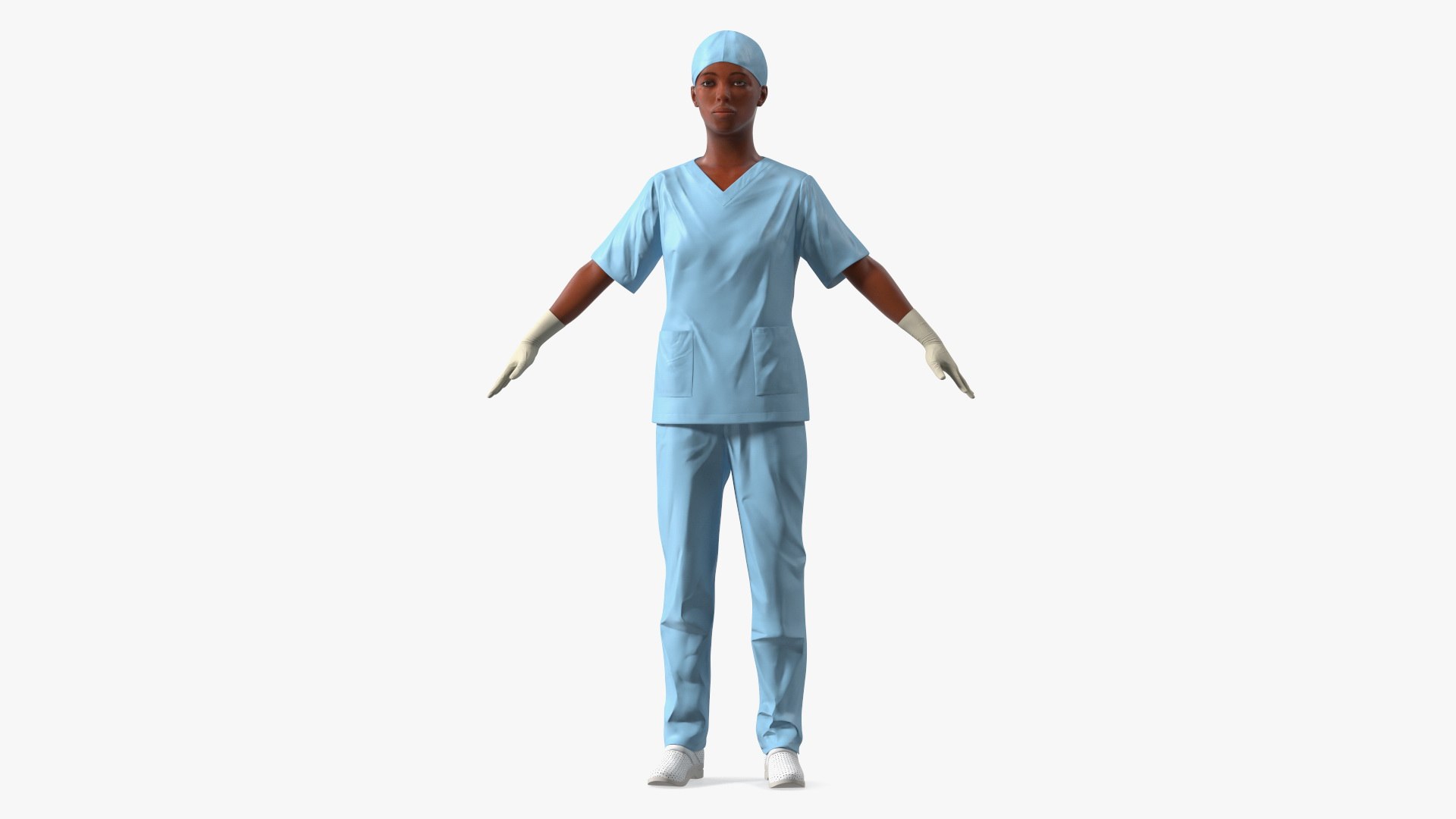 Female Medical Professional in Scrubs Fur 3D model preview