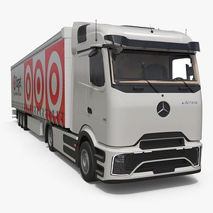 Mercedes Electric Truck with Target Trailer 3D model