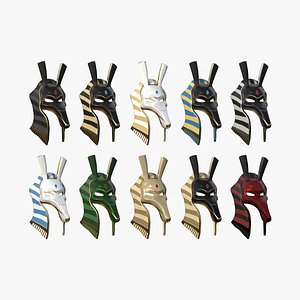3D 10 Seth Mask A Collection - Egyptian Gods Character Clothing model
