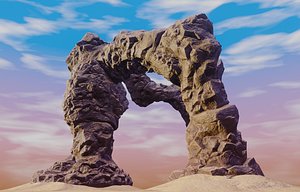 3D Set of large desert rock formations model
